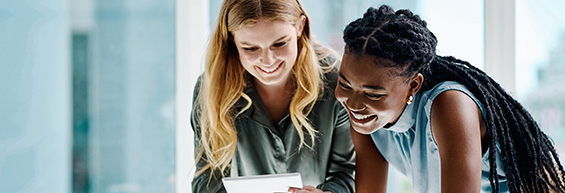 Two Businesswomen Working Together